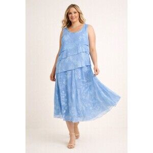 Joseph Ribkoff Blue Floral Cami Tank & Skirt Set VTG Womens Size 6 Rayon Resort